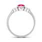 Natural 0.8 Carat Ruby Teardrop Engagement Ring with Diamond Trio