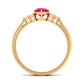 Natural 0.8 Carat Ruby Teardrop Engagement Ring with Diamond Trio