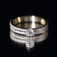 Round Cut Moissanite Engagement Ring with Eternity Band