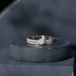 Round Cut Moissanite Engagement Ring with Eternity Band