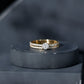 Round Cut Moissanite Engagement Ring with Eternity Band