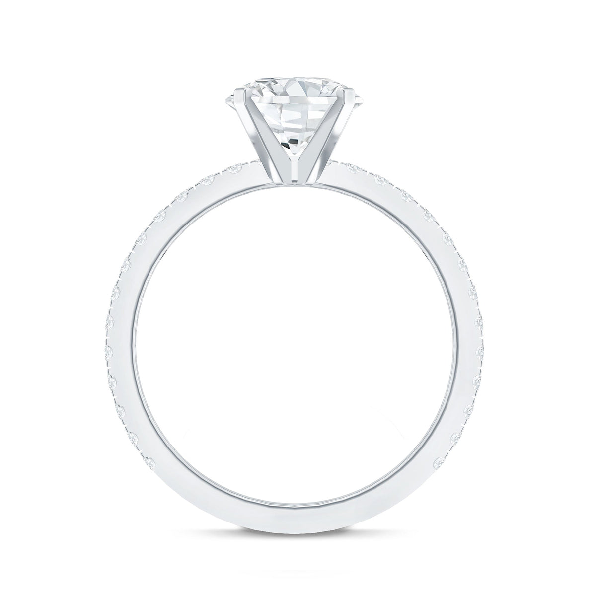 Anillo de compromiso solitario de moissanita de 2 quilates certificado