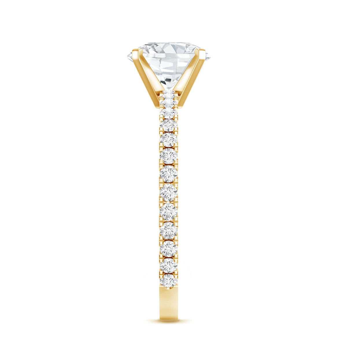 Anillo de compromiso solitario de moissanita de 2 quilates certificado