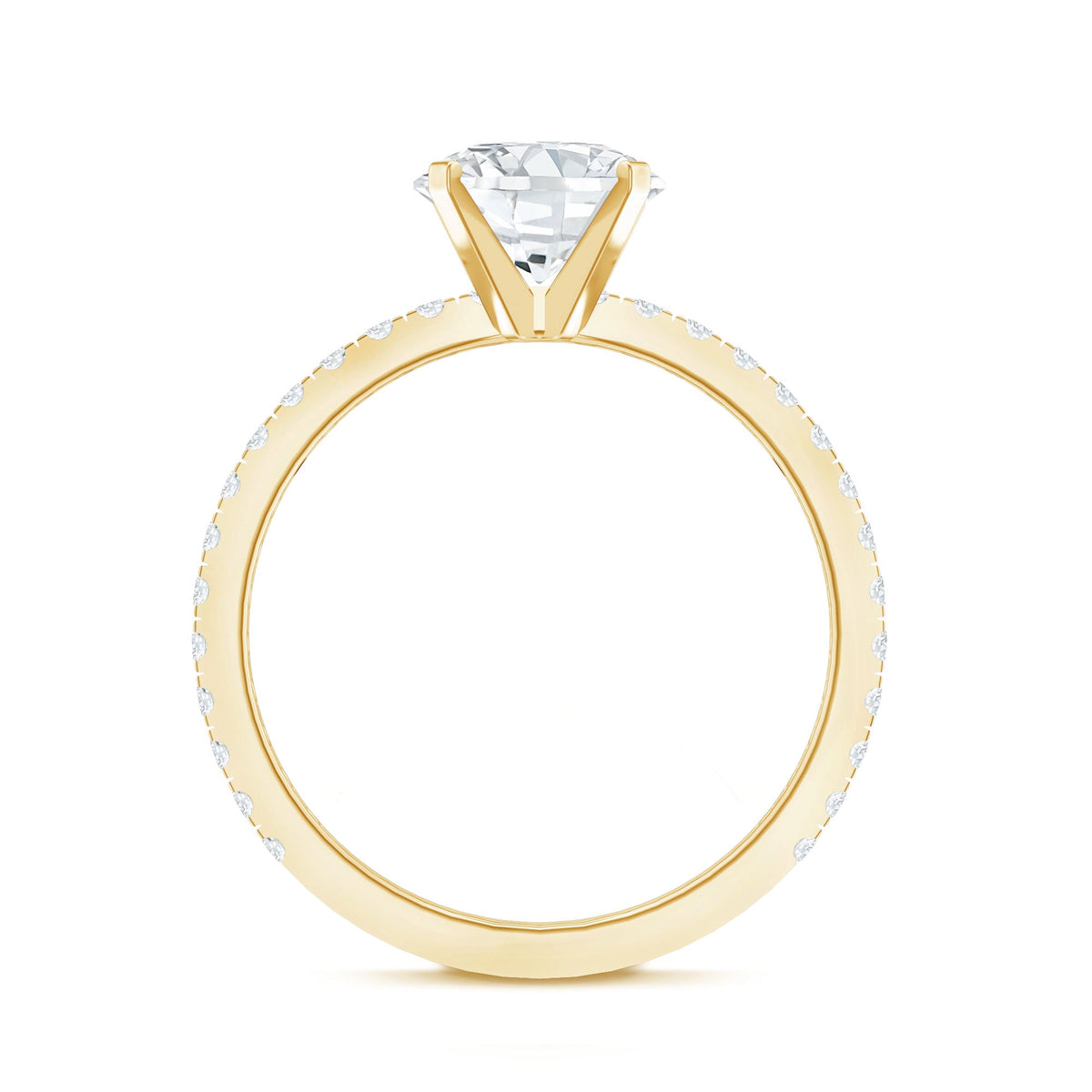 Anillo de compromiso solitario de moissanita de 2 quilates certificado