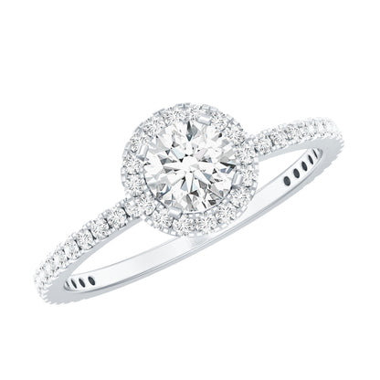 0.5 Carat Round Moissanite Classic Halo Engagement Ring