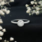0.5 Carat Round Moissanite Classic Halo Engagement Ring