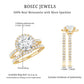 2 Carat Round Shape Moissanite Halo Wedding Ring Set