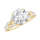 Round Shape Moissanite Solitaire Engagement Ring in Split Shank
