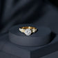 Round Shape Moissanite Solitaire Engagement Ring in Split Shank