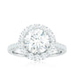 Certified Brilliant Cut Moissanite Halo Engagement Ring