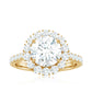 Certified Brilliant Cut Moissanite Halo Engagement Ring