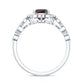 Vintage Looking 3.2 Carat Garnet Cushion Cut Engagement Ring with Diamond