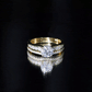 Certified 2 Carat Round Moissanite Engagement Ring with Wedding Band