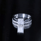 Anillo de compromiso de moissanita con corte princesa de 3 quilates certificado con banda de boda