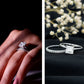 Anillo de compromiso de moissanita con corte princesa de 3 quilates certificado con banda de boda