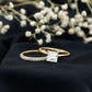 Anillo de compromiso de moissanita con corte princesa de 3 quilates certificado con banda de boda