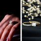 Anillo de compromiso de moissanita con corte princesa de 3 quilates certificado con banda de boda