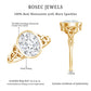 Anillo de compromiso celta solitario de moissanita con engaste de bisel