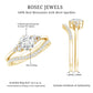 0.9 Carat Round Cut Moissanite Wedding Ring Set For Bride