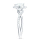 Heart Shape Moissanite Halo Engagement Ring with Criss Cross Band