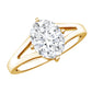Oval Cut Moissanite Solitaire Engagement Ring in Split Shank