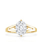 Oval Cut Moissanite Solitaire Engagement Ring in Split Shank