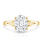 Solitaire Oval Cut Moissanite Split Shank Engagement Ring