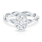 Brilliant Cut Moissanite Bezel Set Engagement Ring in Braided Shank