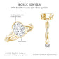 Brilliant Cut Moissanite Bezel Set Engagement Ring in Braided Shank