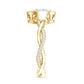 Brilliant Cut Moissanite Bezel Set Engagement Ring in Braided Shank