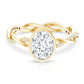 Brilliant Cut Moissanite Bezel Set Engagement Ring in Braided Shank