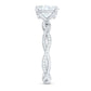 Oval Shape Moissanite Solitaire Engagement Ring in Braided Shank