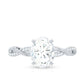 Oval Shape Moissanite Solitaire Engagement Ring in Braided Shank