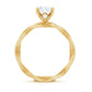 Oval Shape Moissanite Solitaire Engagement Ring in Braided Shank