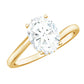 Oval Cut Solitaire Moissanite Bypass Engagement Ring