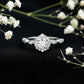Antique Style Moissanite Halo Engagement Ring
