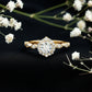 Antique Style Moissanite Halo Engagement Ring