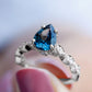 Pear Shaped London Blue Topaz and Diamond Engagement Ring For Women
