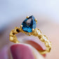 Pear Shaped London Blue Topaz and Diamond Engagement Ring For Women