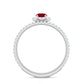 Natural Ruby Wedding Engagement Ring Set with Diamond