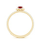 Natural Ruby Wedding Engagement Ring Set with Diamond