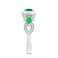 Natural Emerald Diamond Vintage Looking Engagement Ring