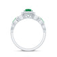 Natural Emerald Diamond Vintage Looking Engagement Ring