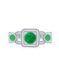 Natural Emerald Diamond Vintage Looking Engagement Ring