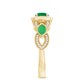 Natural Emerald Diamond Vintage Looking Engagement Ring