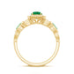 Natural Emerald Diamond Vintage Looking Engagement Ring