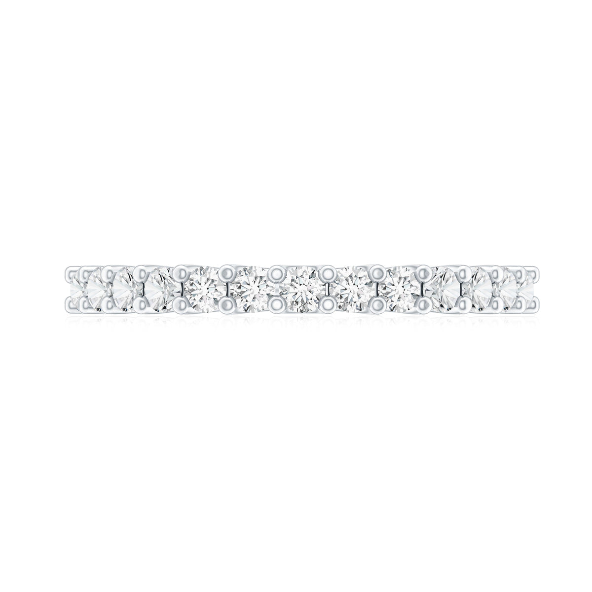 Moissanite Half Eternity Ring in Shared Prong Setting
