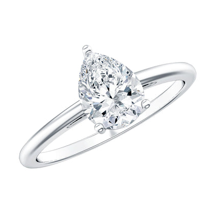 Solitaire Moissanite Teardrop Engagement Ring for Women