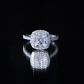 Victorian Style 3 Carat Cushion Moissanite Halo Engagement Ring