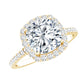 Victorian Style 3 Carat Cushion Moissanite Halo Engagement Ring